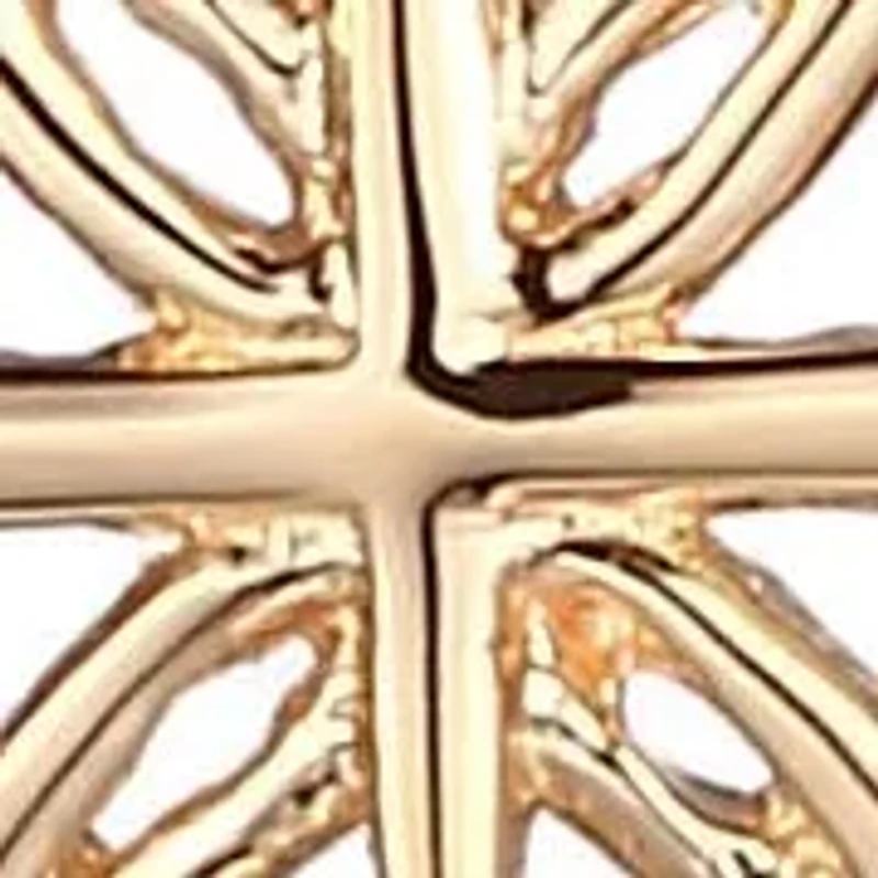 18k Gold Plated Sterling Silver Filigree Cross Necklace