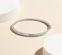 Lab Created Platinum Plated Sterling Silver 3/8 CT TW Lab Grown Diamond Bangle Bracelet