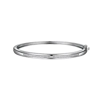 Lab Created Platinum Plated Sterling Silver 3/8 CT TW Lab Grown Diamond Bangle Bracelet