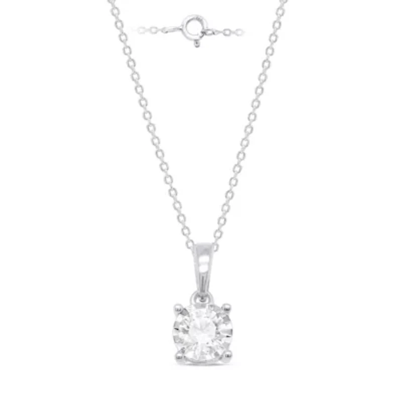 Lab Created 1CTTW Grown Diamond Solitiare Pendant With Chain