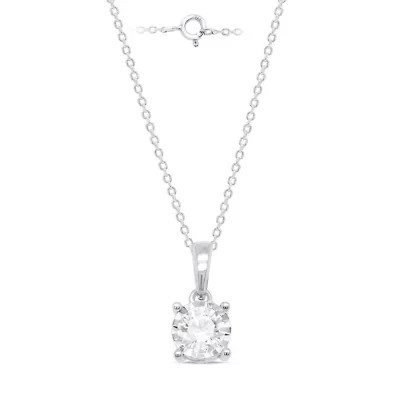 Lab Created 1CTTW Grown Diamond Solitiare Pendant With Chain