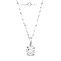Lab Created 1CTTW Grown Diamond Solitiare Pendant With Chain