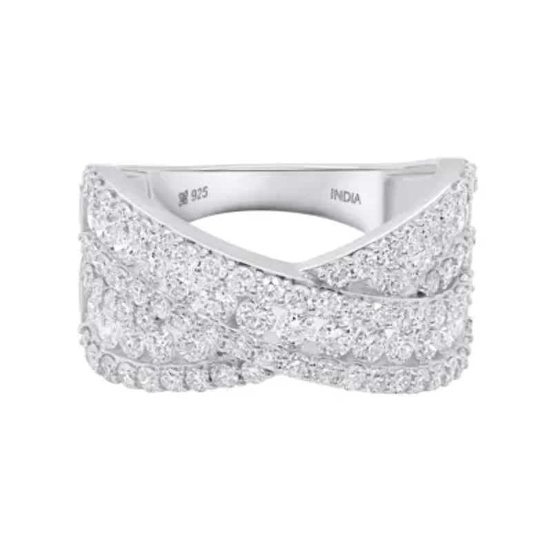 Lab Created 2CTTW Grown Diamond Criss Cross Ring