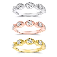 Lab Created Sterling Silver 1.00 Ctw Lgd Set Of Three Rings