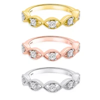 Lab Created Sterling Silver 1.00 Ctw Lgd Set Of Three Rings