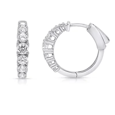 Lab Created Gold Over Silver 1.00 Ctw Lgd Hoop Earrings