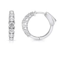 Lab Created Gold Over Silver 1.00 Ctw Lgd Hoop Earrings