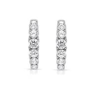 Lab Created Gold Over Silver 1.00 Ctw Lgd Hoop Earrings