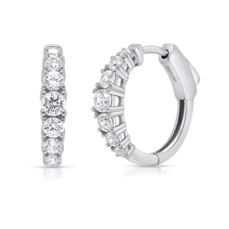 Lab Created Gold Over Silver 1.00 Ctw Lgd Hoop Earrings