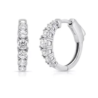 Lab Created Gold Over Silver 1.00 Ctw Lgd Hoop Earrings