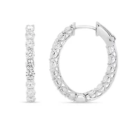 Lab Created Gold Over Silver 3.00 Ctw Lgd Hoop Earrings