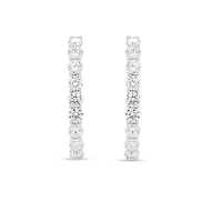 Lab Created Gold Over Silver 3.00 Ctw Lgd Hoop Earrings