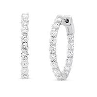 Lab Created Gold Over Silver 3.00 Ctw Lgd Hoop Earrings