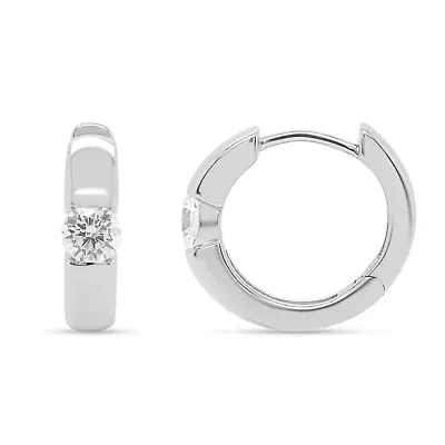 Lab Created Gold Over Silver 0.50 Ctw Lgd Hoop Earrings