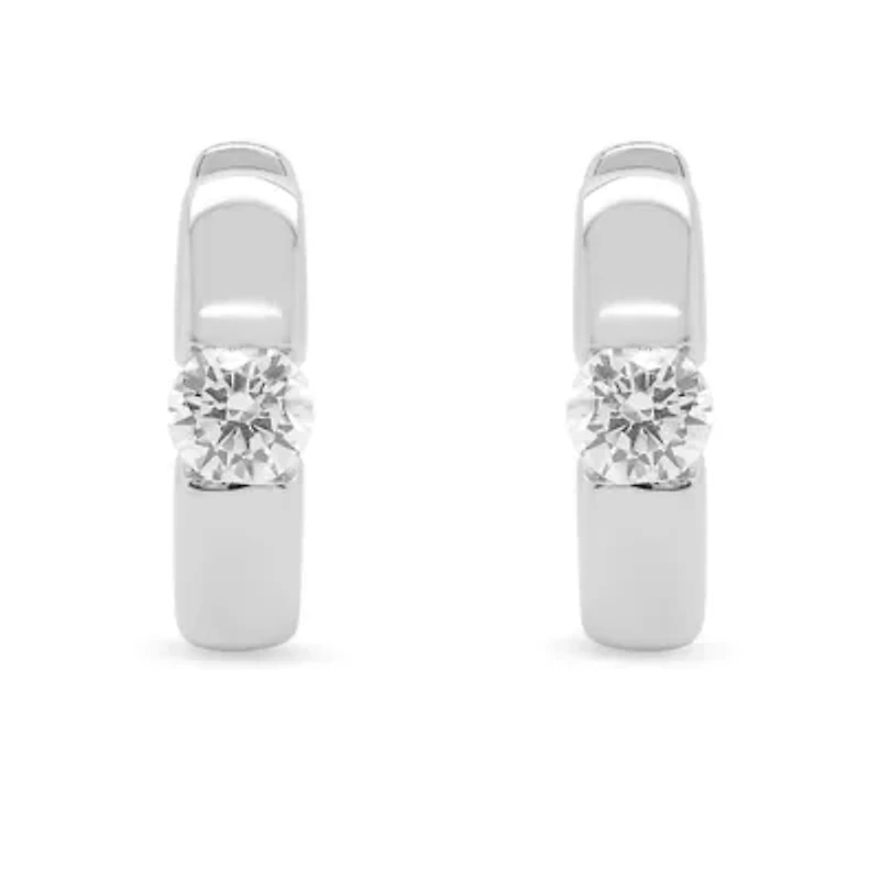 Lab Created Gold Over Silver 0.50 Ctw Lgd Hoop Earrings