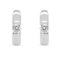 Lab Created Gold Over Silver 0.50 Ctw Lgd Hoop Earrings