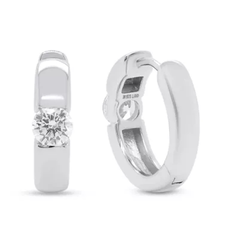 Lab Created Gold Over Silver 0.50 Ctw Lgd Hoop Earrings