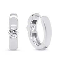 Lab Created Gold Over Silver 0.50 Ctw Lgd Hoop Earrings