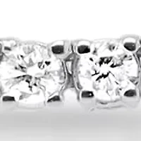 Lab Created Sterling Silver 3.00 Ctw Lgd Tennis Necklace