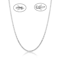 Lab Created Sterling Silver 3.00 Ctw Lgd Tennis Necklace