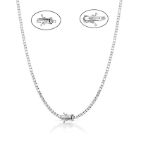 Lab Created Sterling Silver 3.00 Ctw Lgd Tennis Necklace
