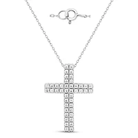 Lab Created Gold Over Silver 2.00 Ctw Lgd Cross Pendant