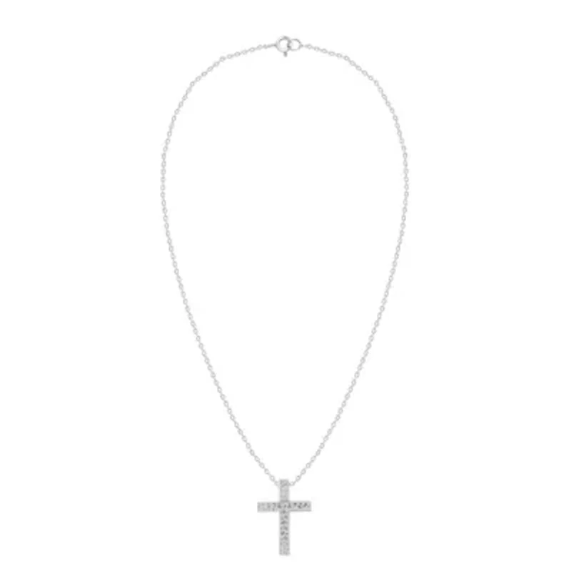 Lab Created Gold Over Silver 2.00 Ctw Lgd Cross Pendant
