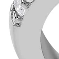 Lab Created Sterling Silver 1.00 Ctw Lgd Three Stone Ring