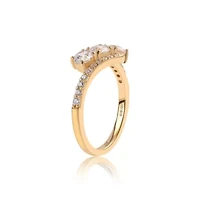 Lab Created Gold Over Silver 1.00 Ctw Lgd Three Stone Ring