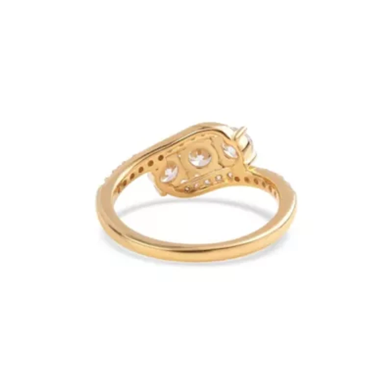 Lab Created Gold Over Silver 1.00 Ctw Lgd Three Stone Ring