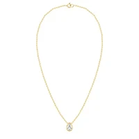 Lab Created 1 Ct Pear Grown Diamond Bezel Set Solitaire Pendant Gold Plated Sterling Silver