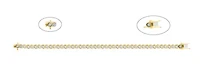 LAB Created 2 CTW GROWN DIAMOND BRACELET GOLD PLATED STERLING SILVER