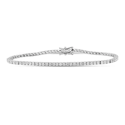 Lab Created 14K Whitegold 3.00 Ctw Lgd Tennis Bracelet
