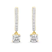 Lab Created 1/2CTW Lab Grown Diamond Hoop Earrings In Gold Plated Sterling Silver