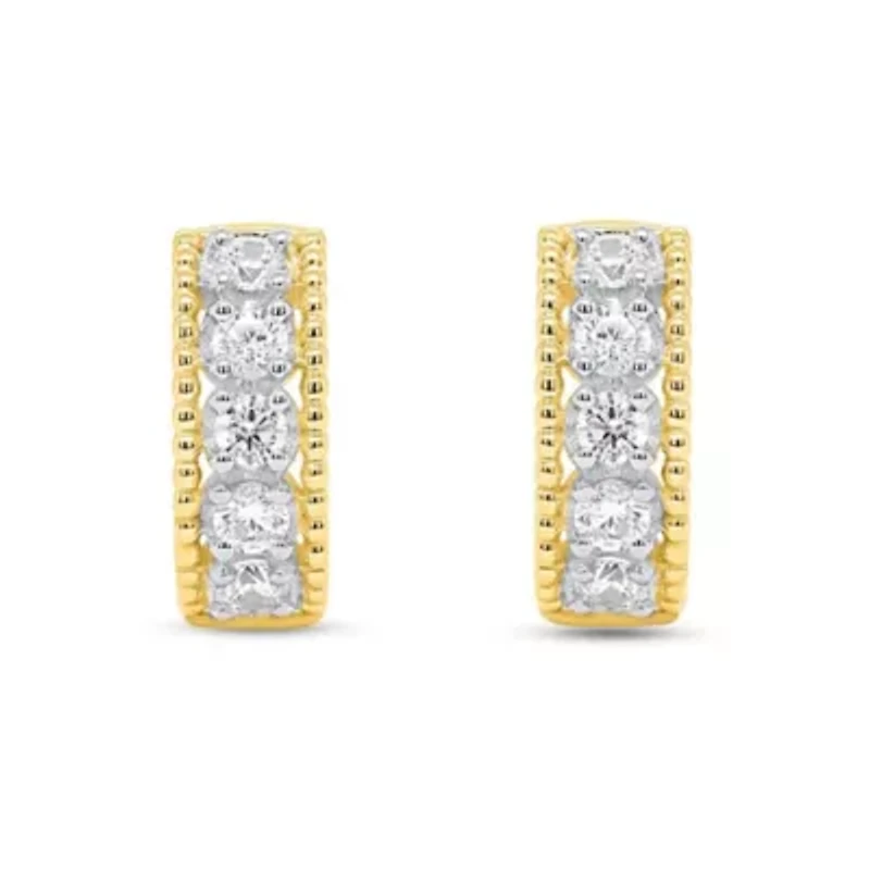 Lab Created 1/2CTTW LAB GROWN DIAMOND EARRINGS IN GOLD PLATED STERLING SILVER
