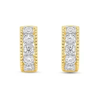 Lab Created 1/2CTTW LAB GROWN DIAMOND EARRINGS IN GOLD PLATED STERLING SILVER