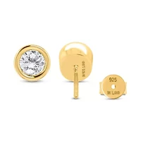 Lab Created 1CTW Lab Grown Diamond Bezel Set Stud Earrings In Gold Plated Sterling Silver