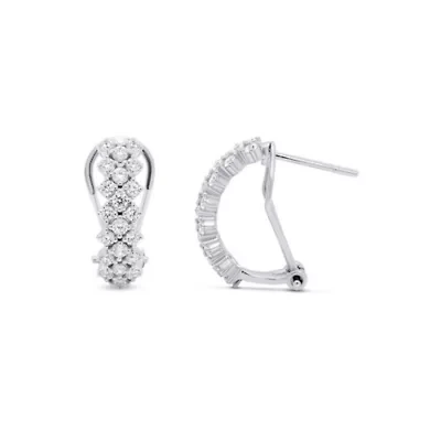 Lab Created 1 CTTW LAB GROWN DIAMOND EARRINGS IN STERLING SILVER