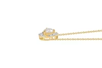 Lab Created 1CTW Lab Grown Diamond Love Knot Pendant In Gold Plated Sterling Silver