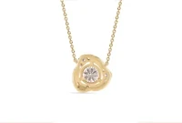 Lab Created 1CTW Lab Grown Diamond Love Knot Pendant In Gold Plated Sterling Silver