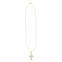 Lab Created 1/2 CTW LAB GROWN DIAMOND CROSS PENDANT IN GOLD PLATED STERLING SILVER