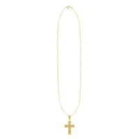 Lab Created 1/2 CTW LAB GROWN DIAMOND CROSS PENDANT IN GOLD PLATED STERLING SILVER