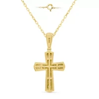 Lab Created 1/2 CTW LAB GROWN DIAMOND CROSS PENDANT IN GOLD PLATED STERLING SILVER