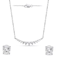 Lab Created 1CTTW Grown Diamond Set of Necklace and Earrings