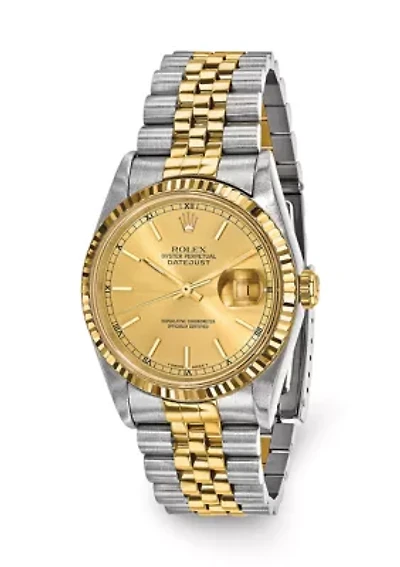 Men’s 18k Gold and Stainless Steel Datejust Jubilee Champagne Dial 18K Fluted Bezel Watch - FINAL SALE, NO RETURNS OR EXCHANGES