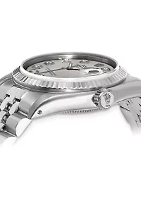 Datejust Jubilee Silver Diamond Dial 18K Fluted Bezel Watch - FINAL SALE