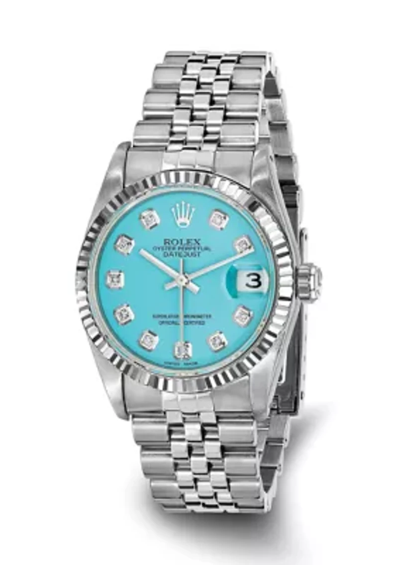 Datejust Stainless Steel with 18K White Gold Fluted Bezel Jubilee Bracelet Watch - FINAL SALE