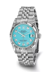 Datejust Stainless Steel with 18K White Gold Fluted Bezel Jubilee Bracelet Watch - FINAL SALE
