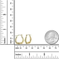 14K Yellow Gold Polished Hexagon Hoop Earring