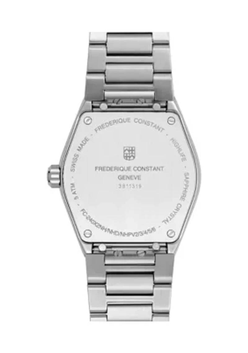 Swiss Women's Highlife Diamond Accent Silver-Tone Stainless Steel Bracelet Watch, 31 Millimeter